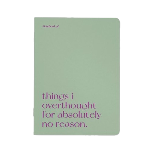 Schrift 'things I overthought for absolutely no reason.'