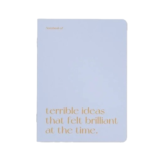 Schrift 'terrible ideas that felt brilliant at the time.'