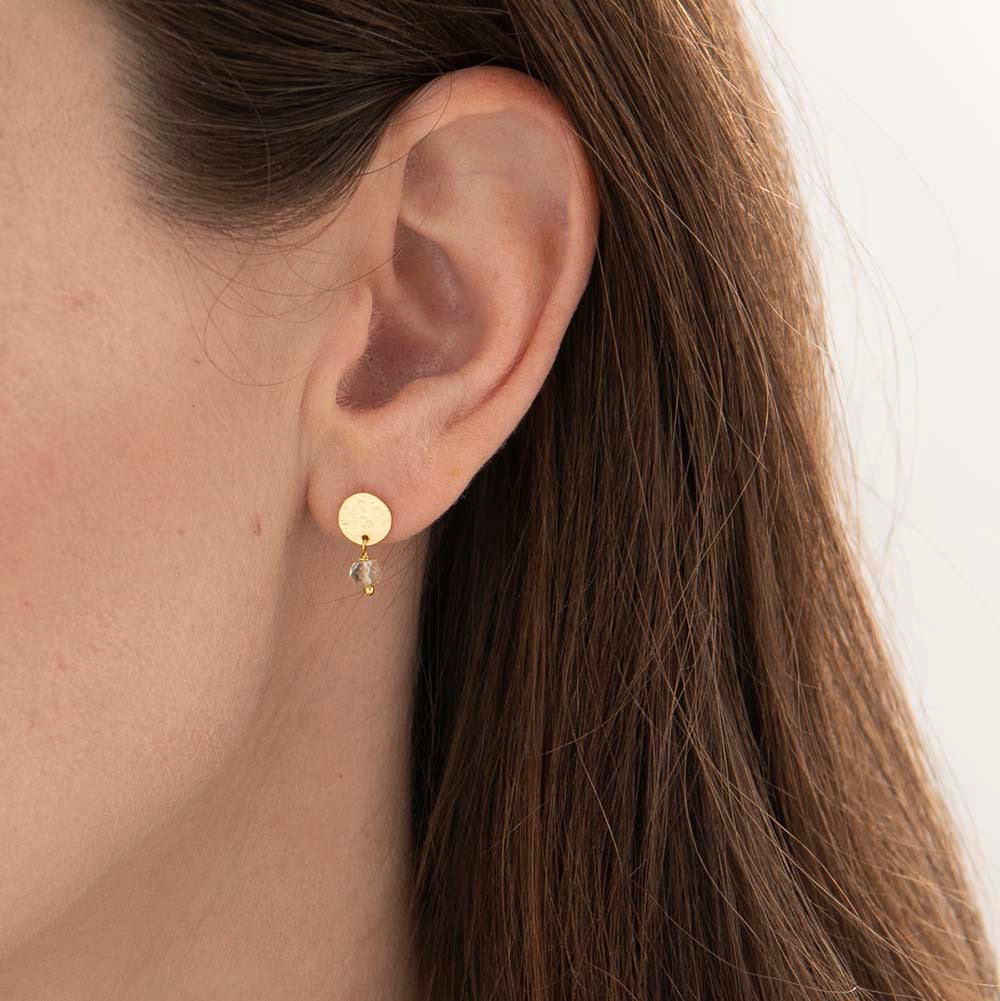 Boucles d'Oreilles Mini Coin Aventurine Or