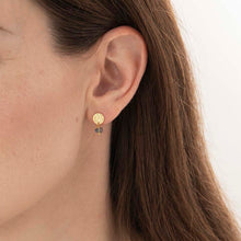 Charger l&#39;image dans la galerie, Boucles d&#39;Oreilles Mini Coin Noir Onyx Argent
