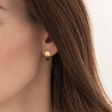 Charger l&#39;image dans la galerie, Boucles d&#39;Oreilles Mini Coin Aventurine Or
