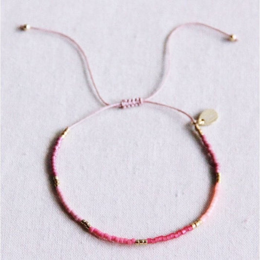 Miyuki armband enkel roze mix