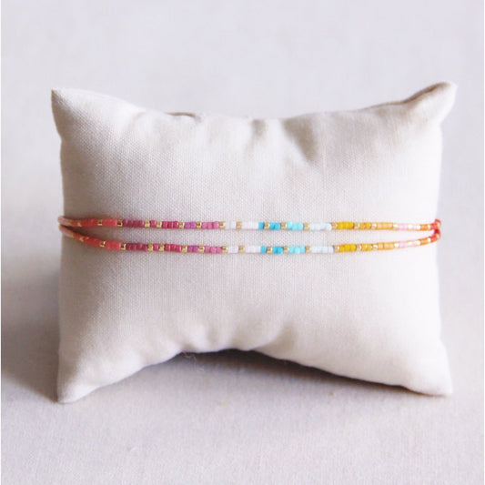 Miyuki armband dubbel regenboog