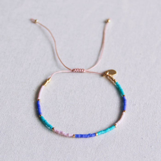 Miyuki armband enkel lila-mint-paars