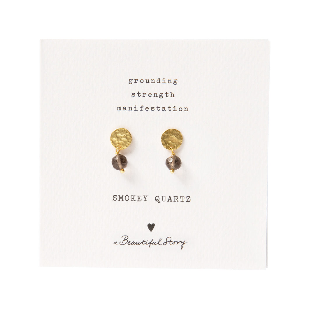 Oorbellen Mini Coin Rookkwarts Gold