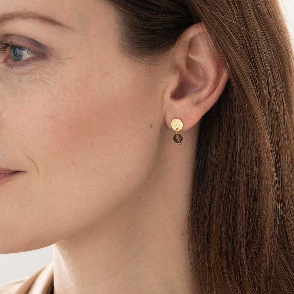 Oorbellen Mini Coin Rookkwarts Gold