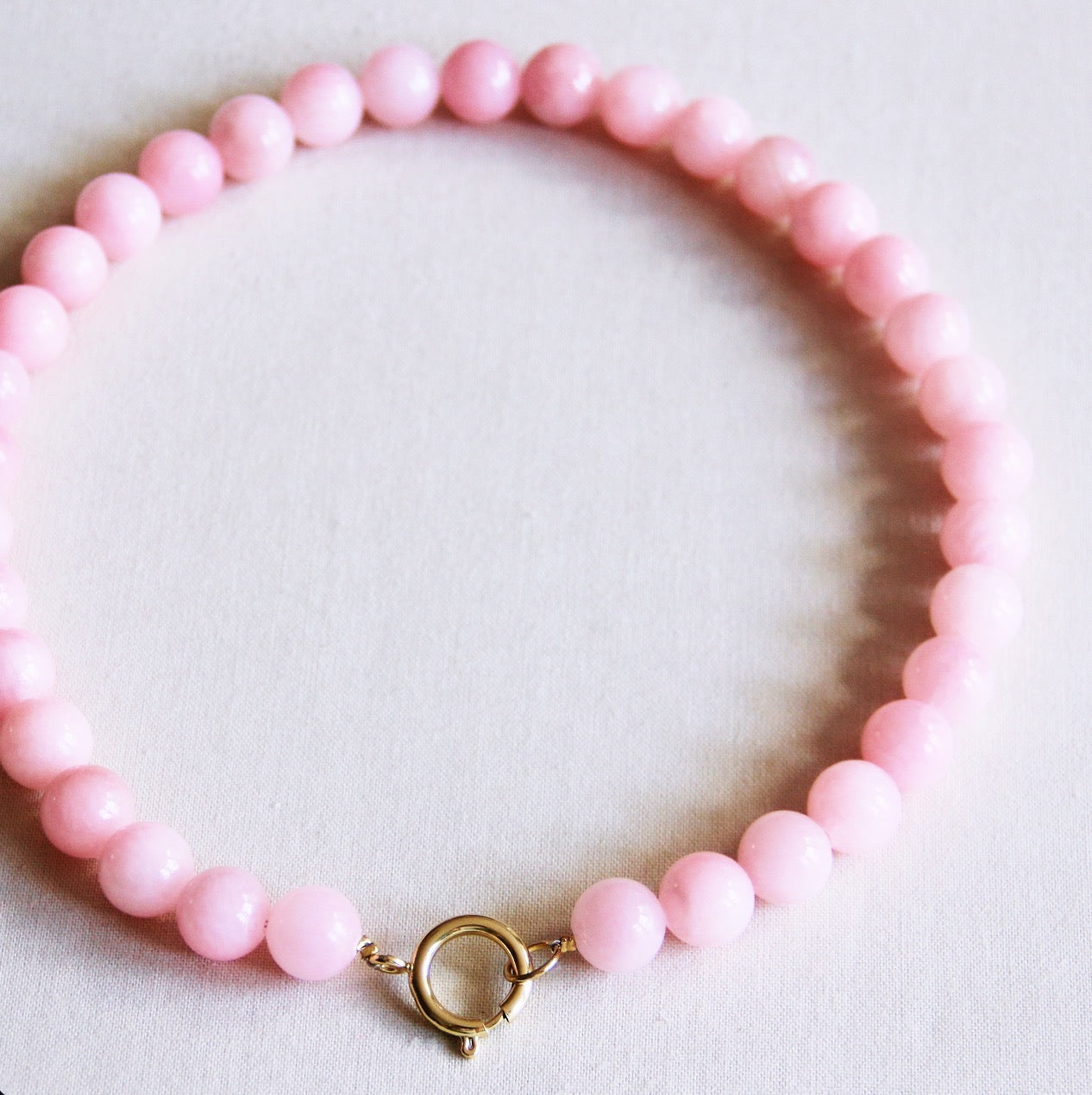 Kralenketting XL natuursteen - lichtroze