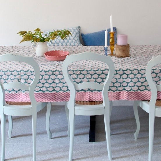 Tafellaken Shanti blue - 160 x 270 cm