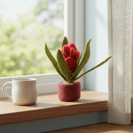 Vilten juna tropische kamerplant