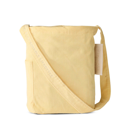 Mati tas corduroy - Pastel yellow