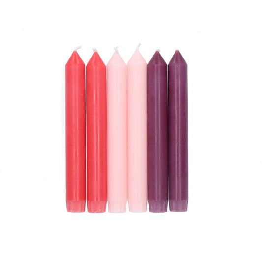 Dinerkaarsen 17 cm - set of 3 colors - Pink