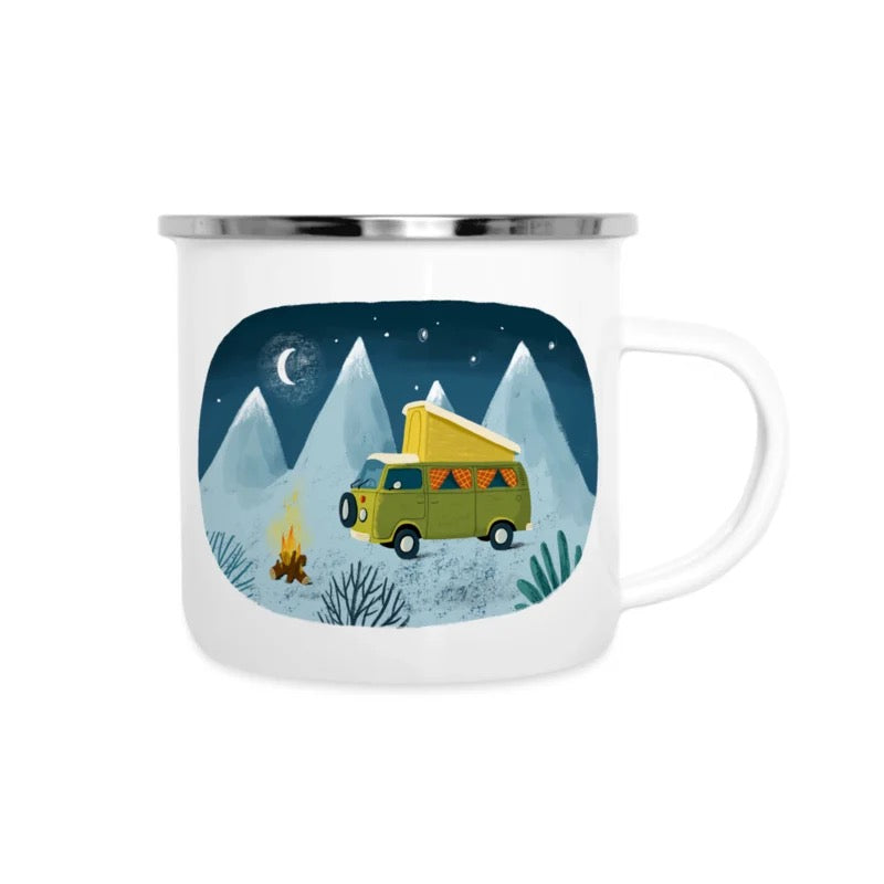 Mug émaillé illustré