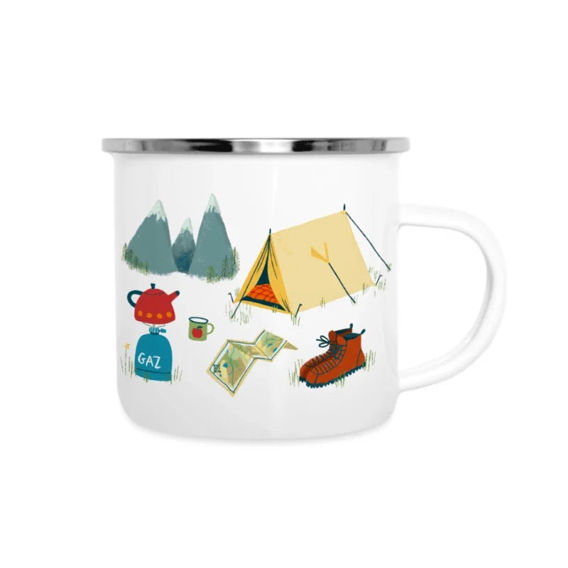 Mug enamel illustrated