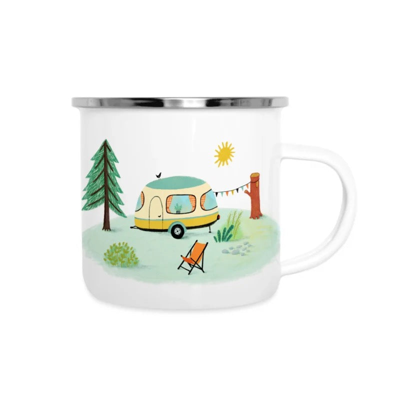 Mug enamel illustrated