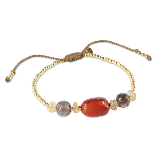 Armband Excited Carnelian Smokey Quartz Citrine