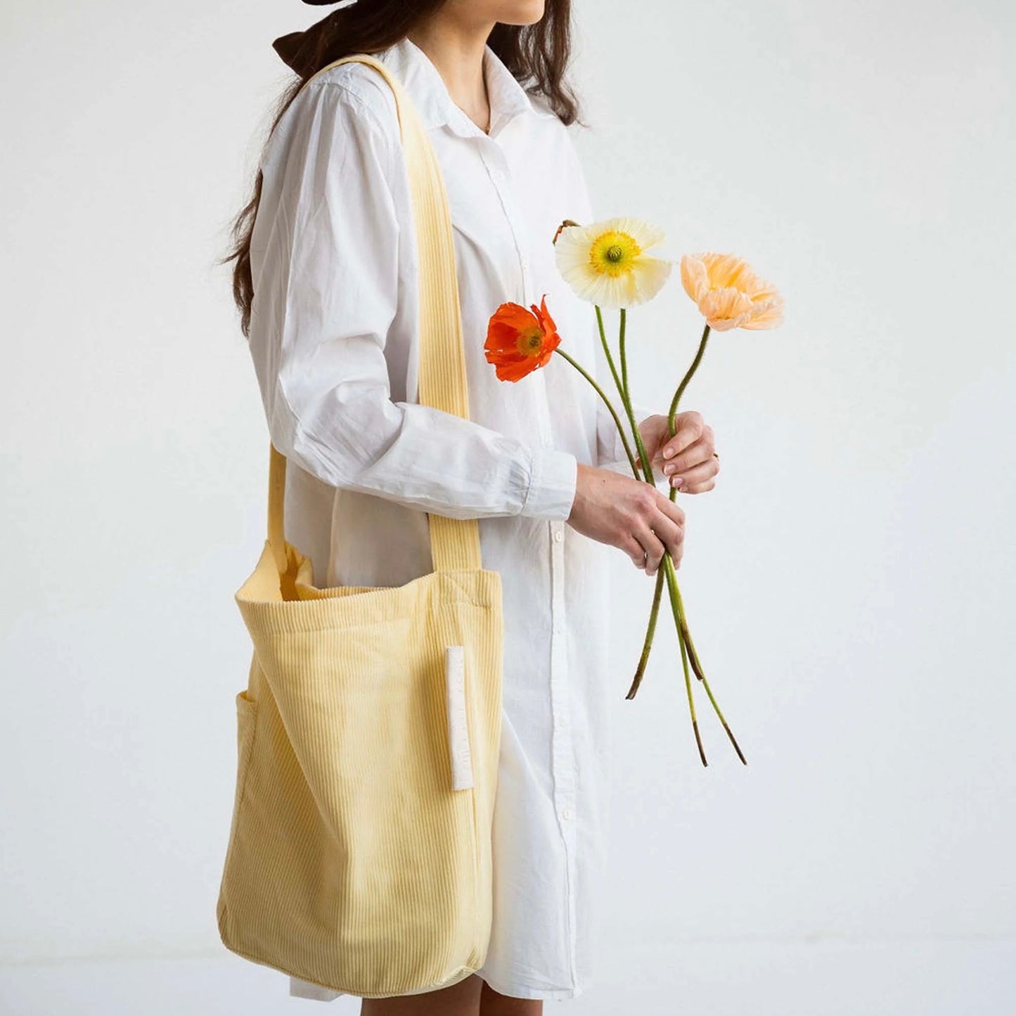 Mati tas corduroy - Pastel yellow