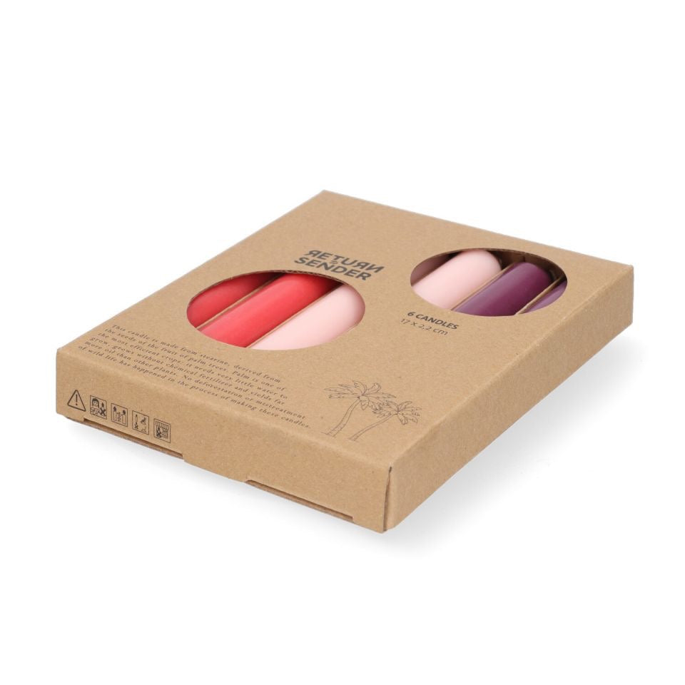Dinerkaarsen 17 cm - set of 3 colors - Pink