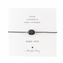 Charger l&#39;image dans la galerie, A Beautiful Story armband op kaartje gemstone card Black Onyx 
