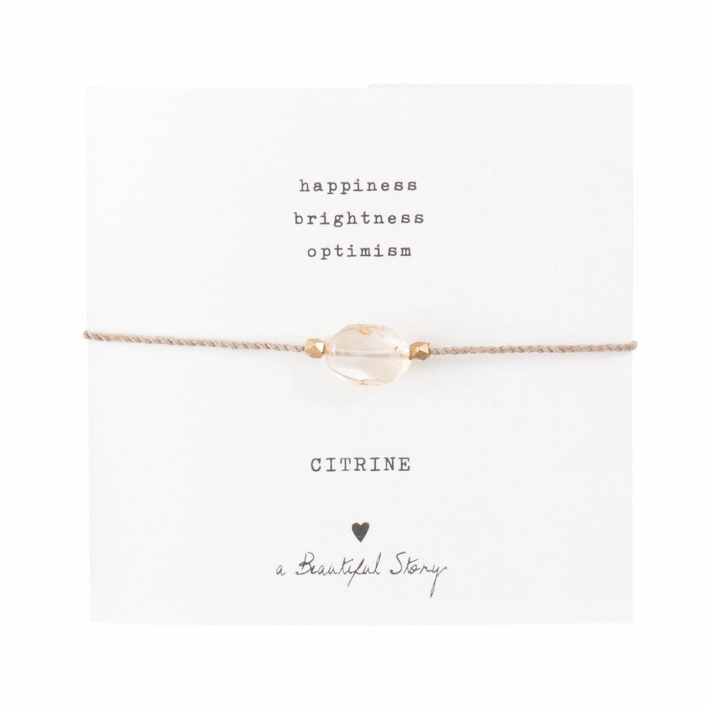 A Beautiful Story armband op kaartje gemstone card Citrine