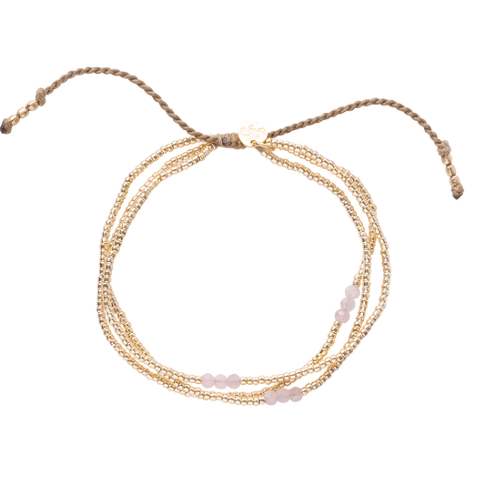 A Beautiful Story sieraden armband shiny rozenkwarts