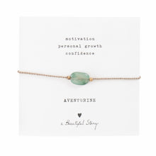 Afbeelding in Gallery-weergave laden, A Beautiful Story armband op kaartje gemstone card Aventurine
