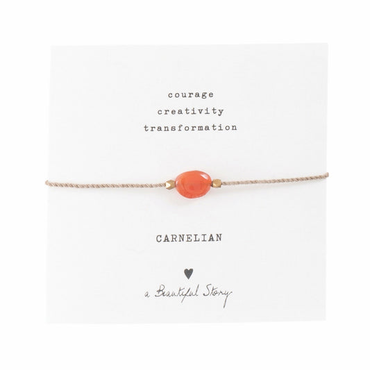 A Beautiful Story armband op kaartje gemstone card  Carnelian