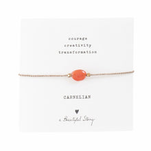 Load image into Gallery viewer, A Beautiful Story armband op kaartje gemstone card  Carnelian

