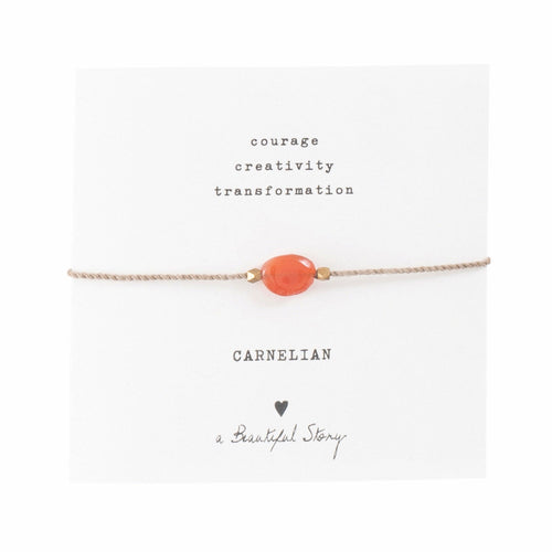 A Beautiful Story armband op kaartje gemstone card  Carnelian