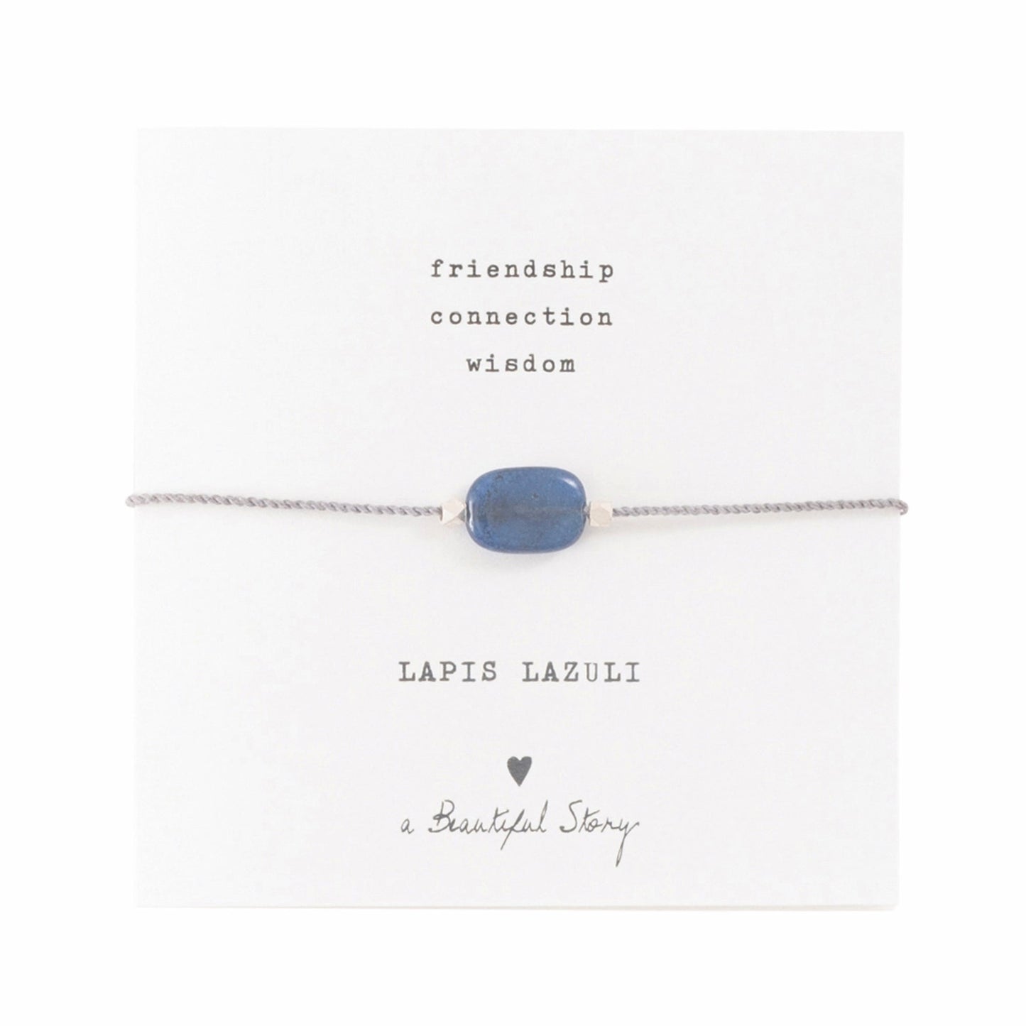 A Beautiful Story armband op kaartje gemstone card lapis lazuli