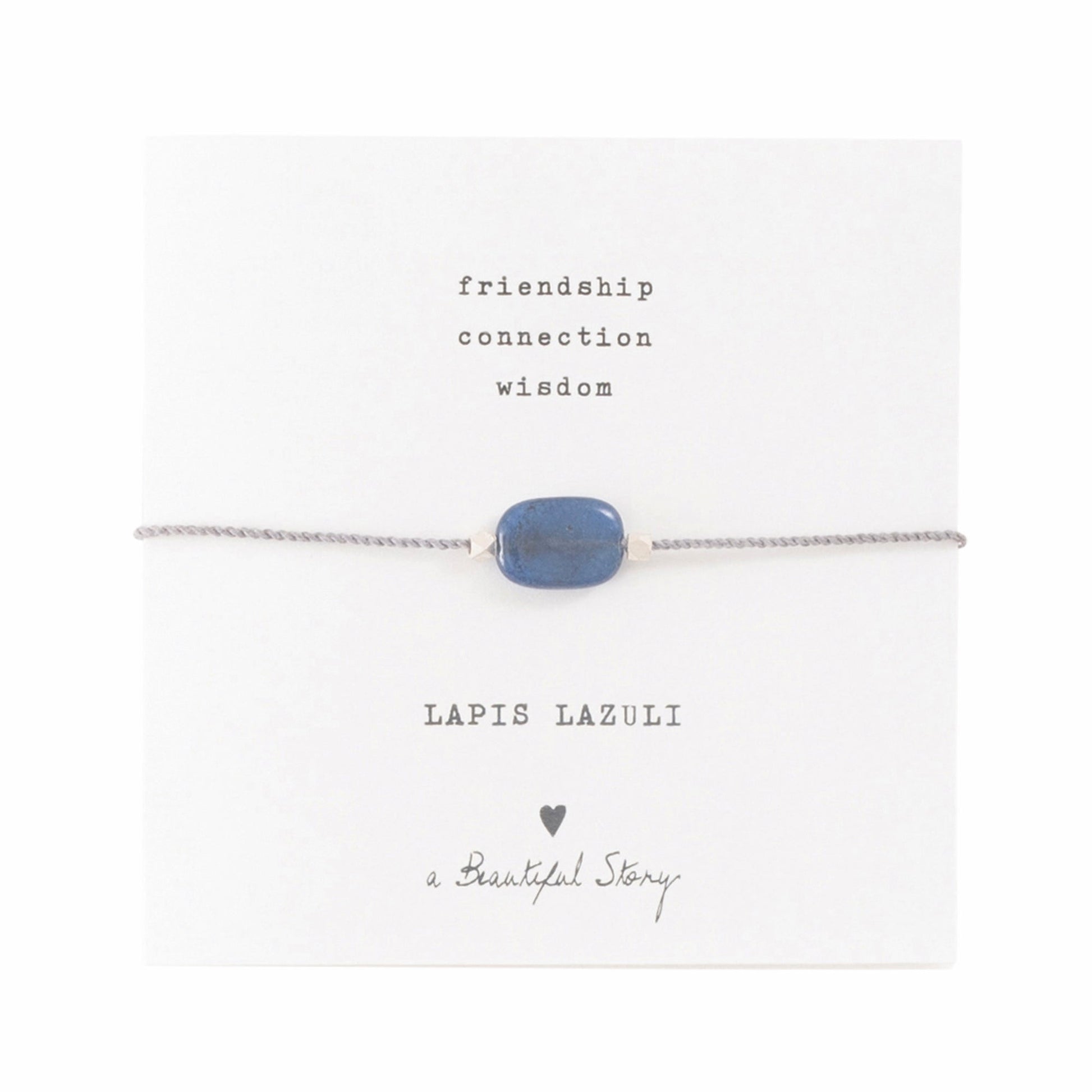 A Beautiful Story armband op kaartje gemstone card lapis lazuli