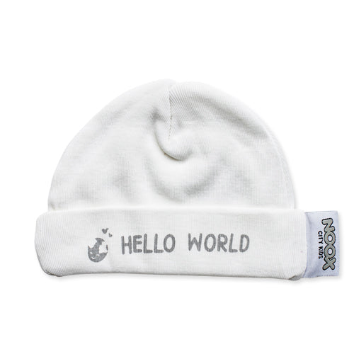 Bonnet bébé Hello World