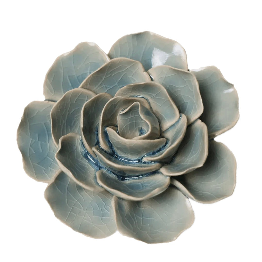 Wandbloem keramiek - Powder Blue Amandine Ranunculus
