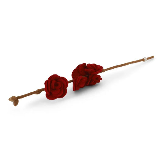 Tak met donkerrode rozen