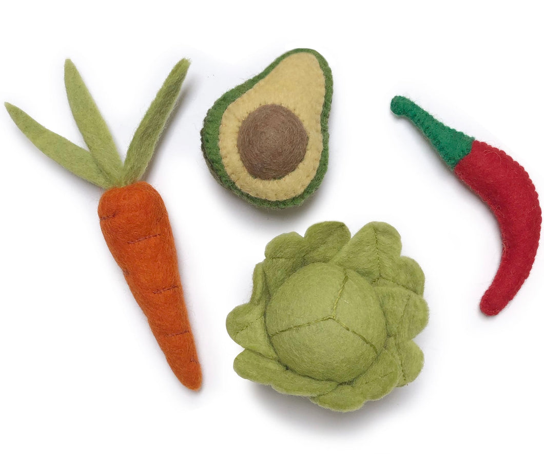 Felt vegetables