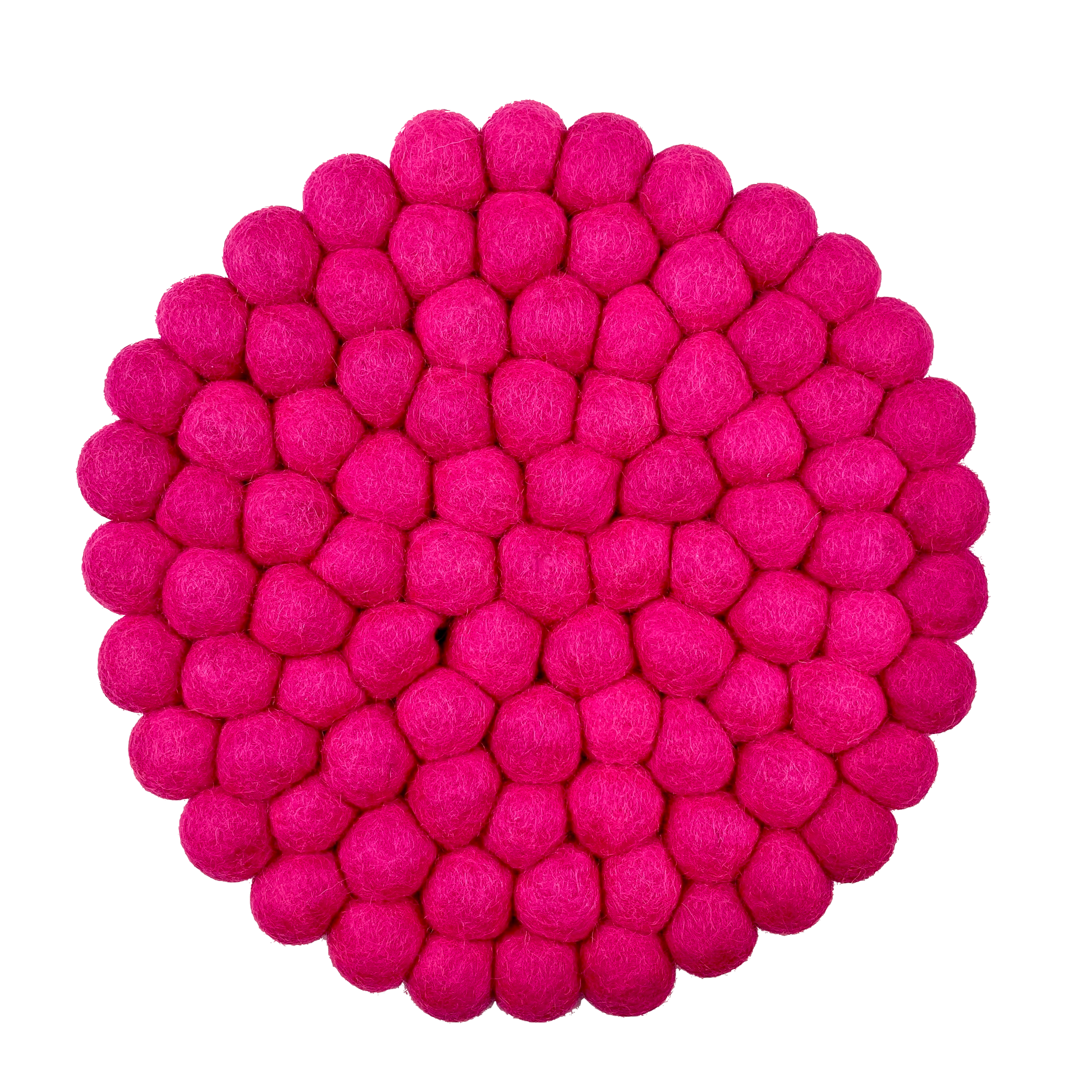 neon roze bolletjes onderzetter van vilt