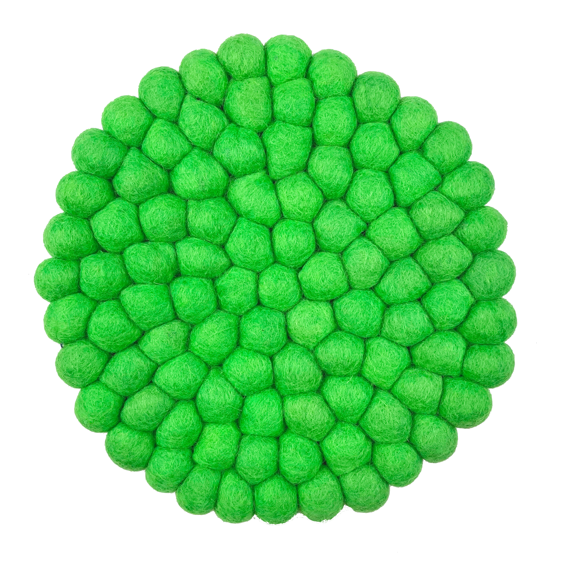 bolletjesonderzetter van vilt in de kleur neon groen