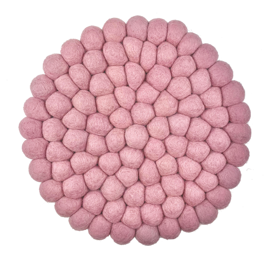 felt coaster in soft pink