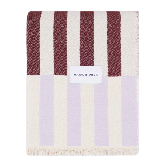 Katoenen plaid Tiles Lila Bordeaux