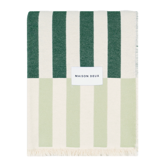 Katoenen plaid Tiles Salie Bosgroen