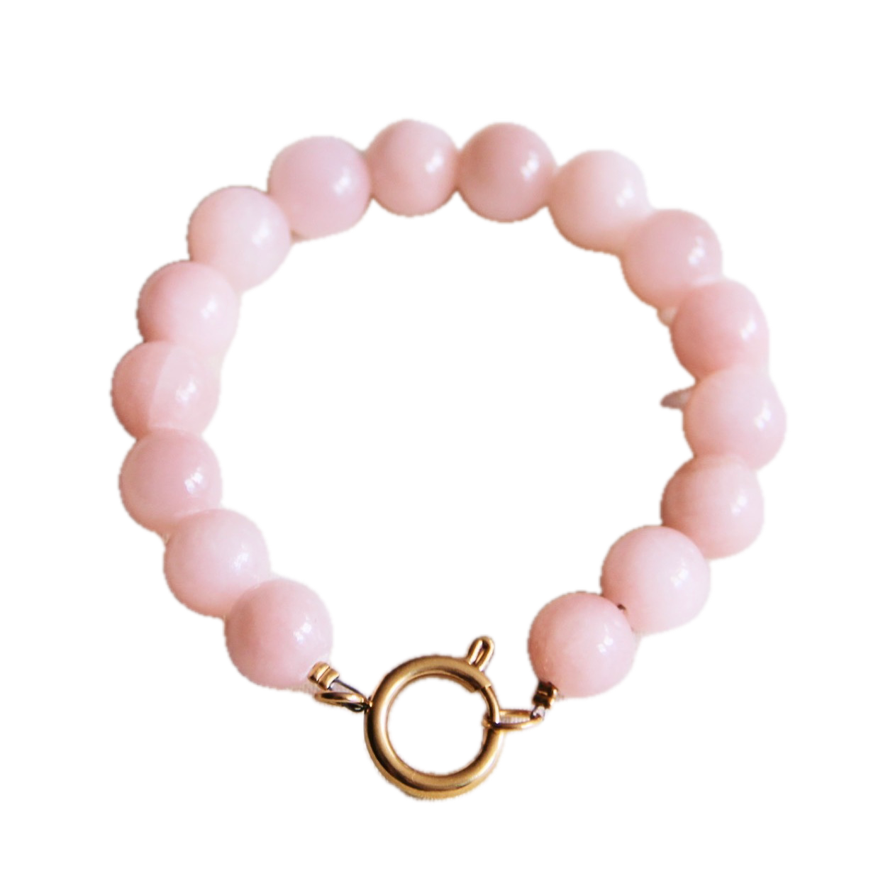 Kralenarmband XL natuursteen lichtroze