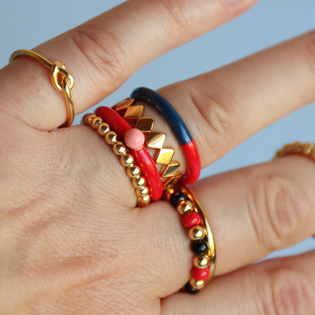 Ring Color Ball Gold Plated