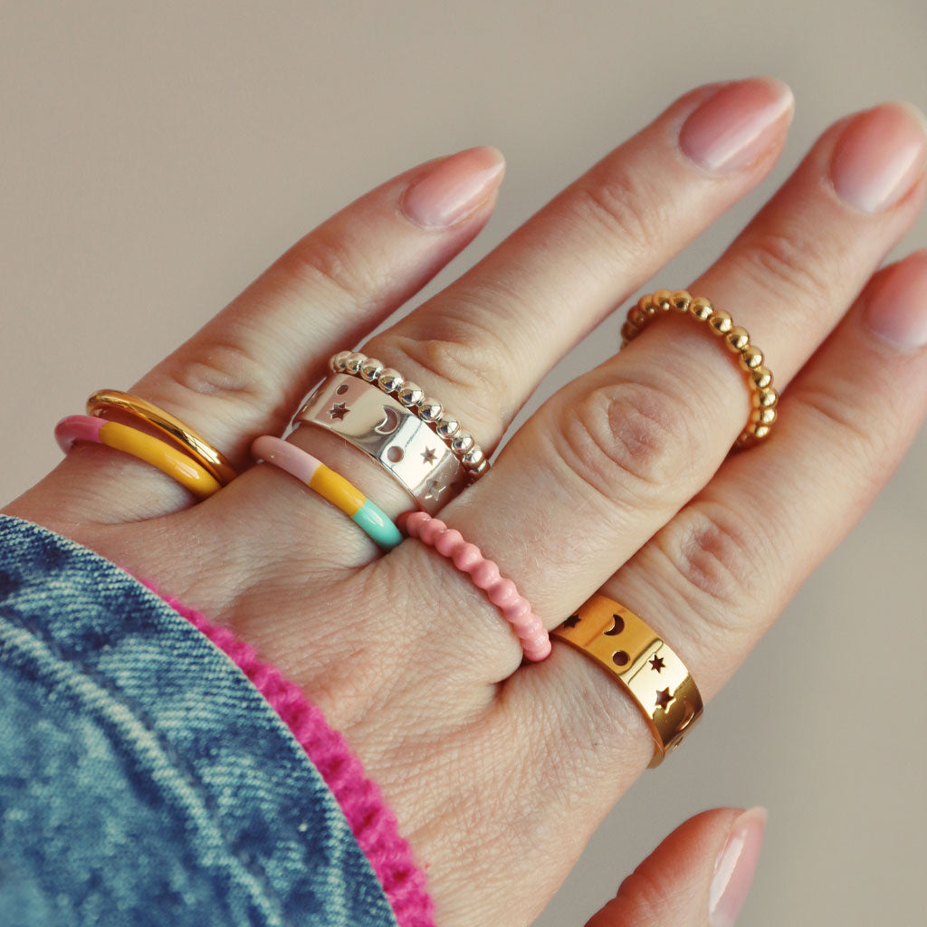 Ring Color Ball Gold Plated