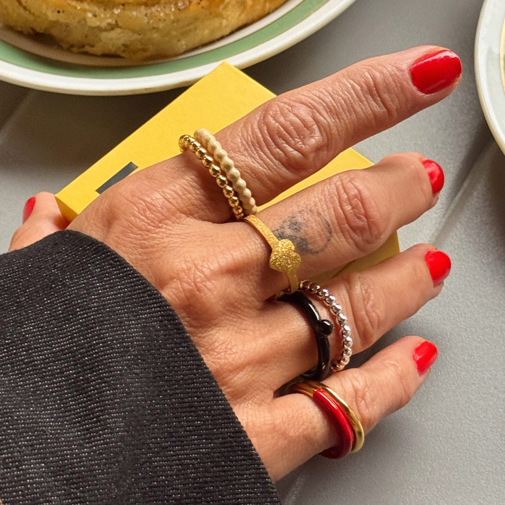 Ring Color Ball Gold Plated