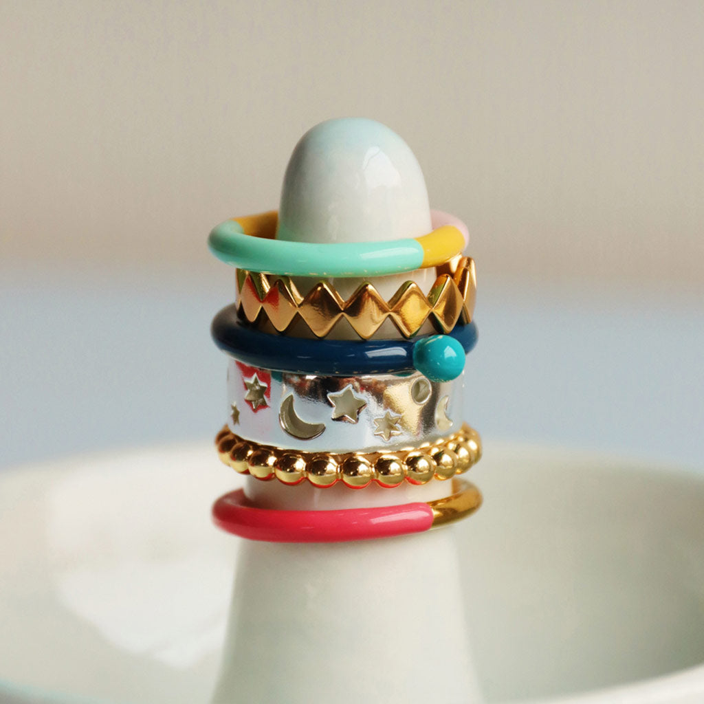 Ring Color Ball Gold Plated