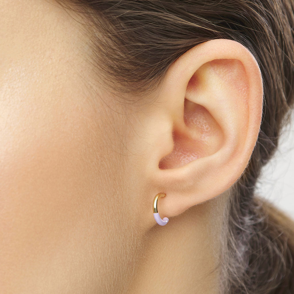 Oorbel Color Hoop Half Dip - purple