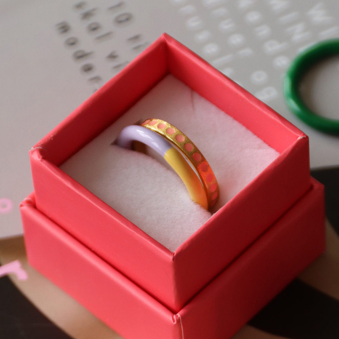 Ring - Double Color - Pale Yellow-Lavender