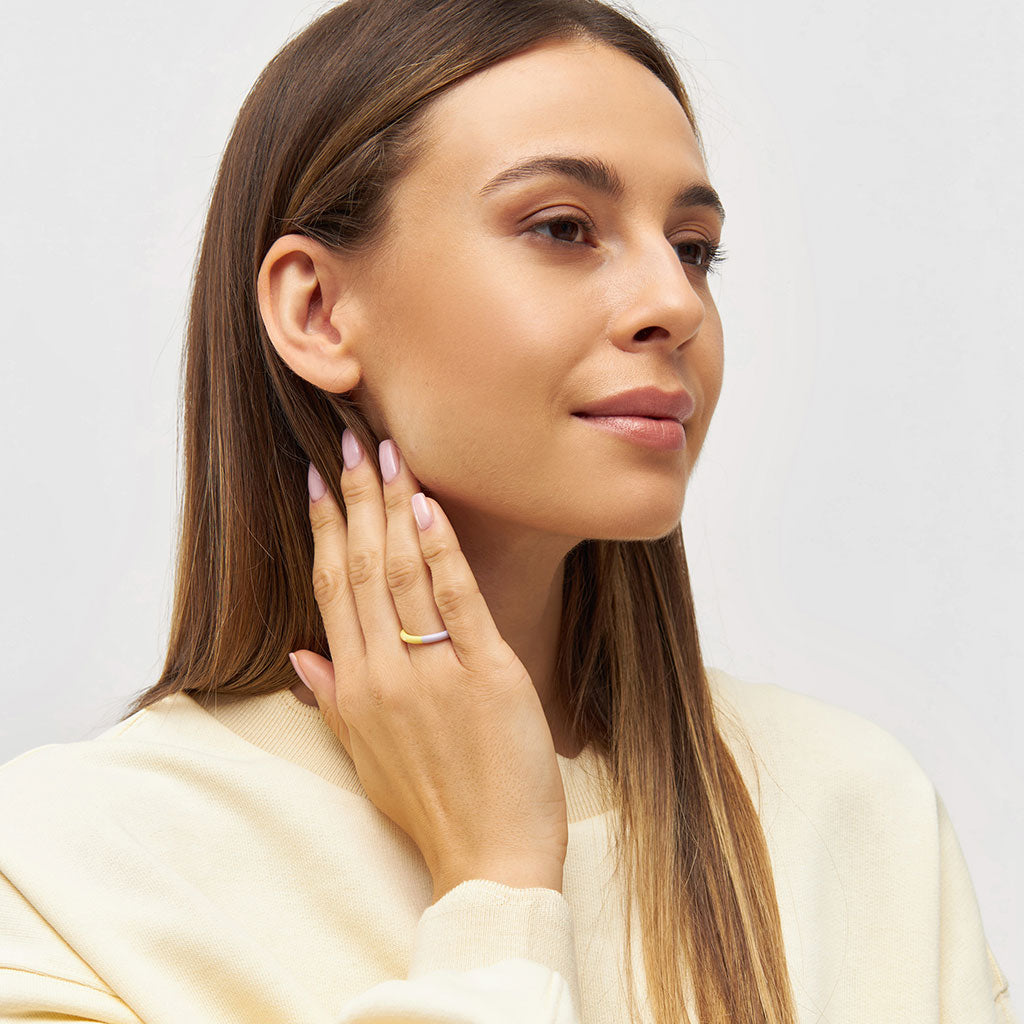 Ring - Double Color - Pale Yellow-Lavender