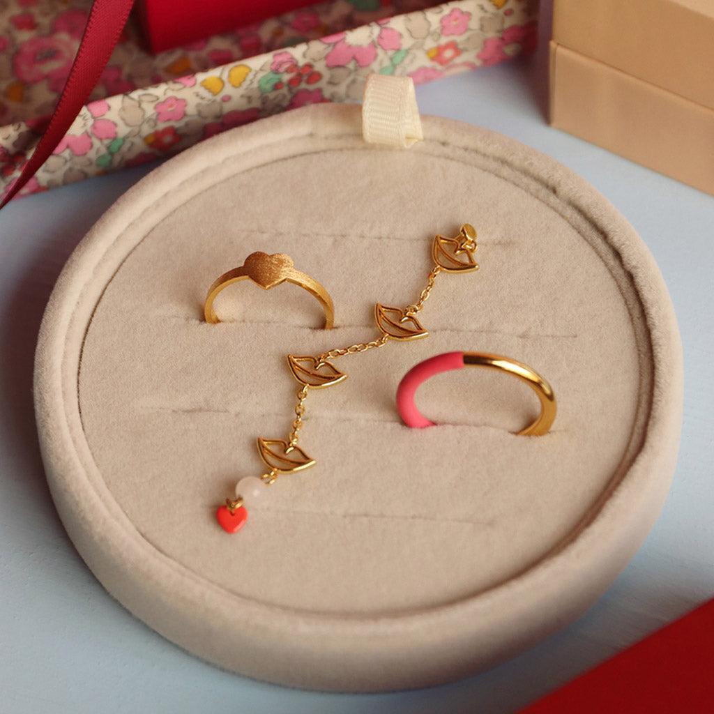 Ring - Double Color - Gold-Coral Pink