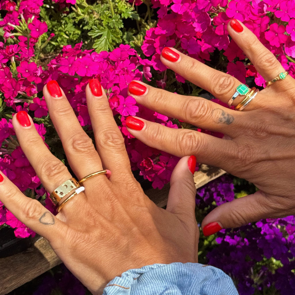 Ring - Double Color - Gold-Coral Pink