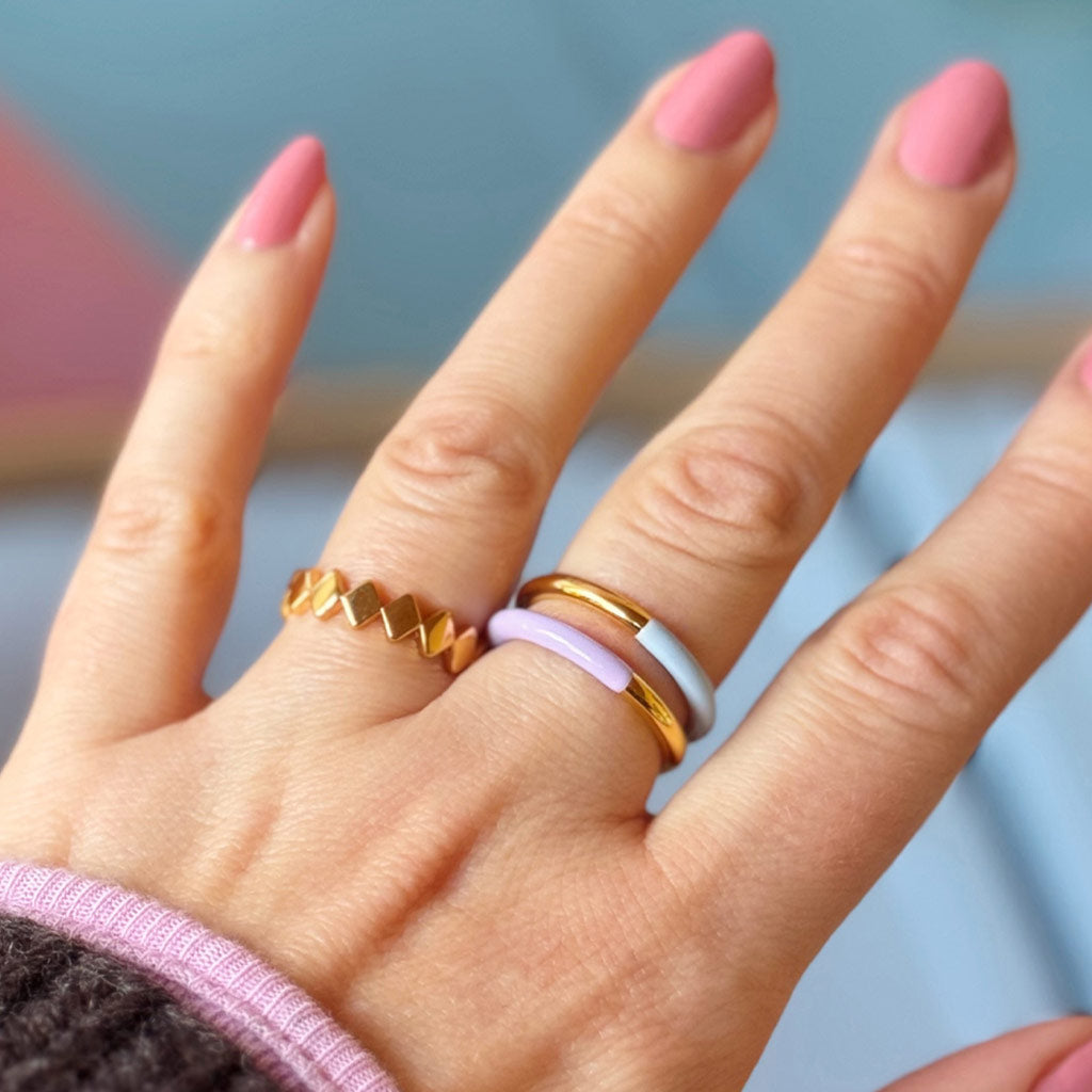 Ring - Double Color - Gold-Skyride Blue